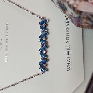 Bomb Party Necklace lab fire opal, October Rhodium Plated